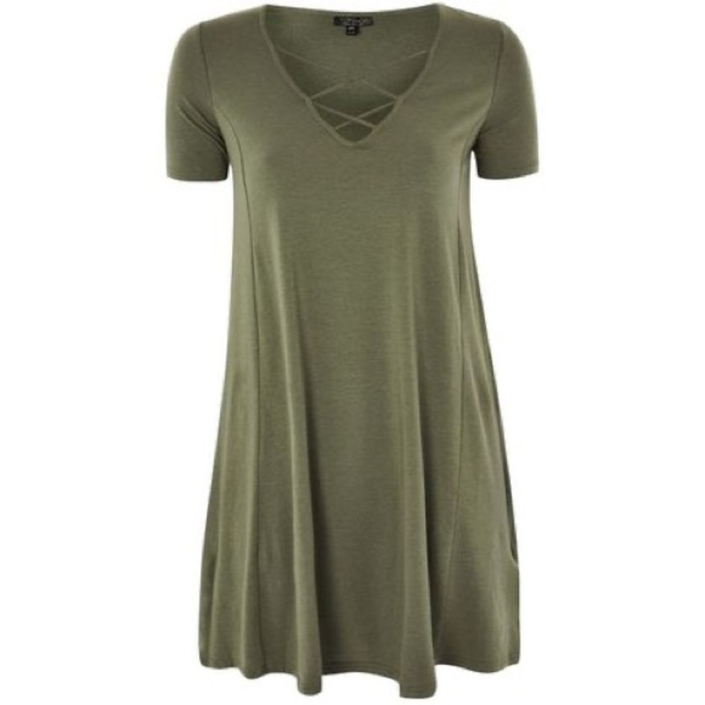 TOPSHOP Lattice Front Swing Dress